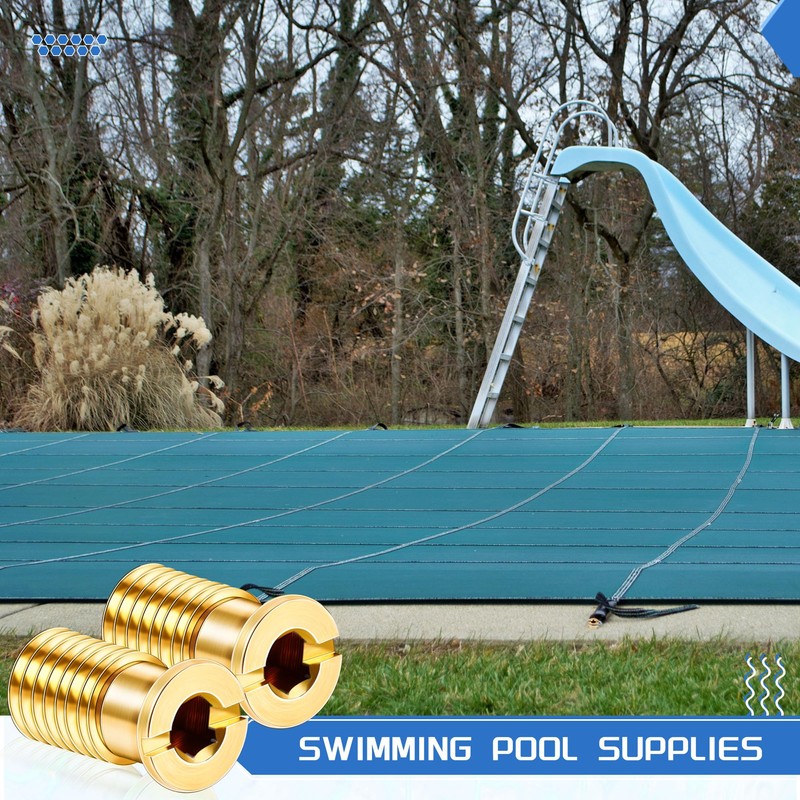Zonon 15 Pack Pool Cover Brass Anchor Universal Size Fits