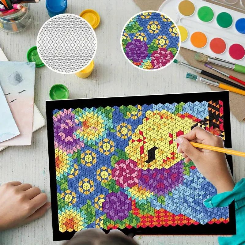 100 QUEST Color By Number Geometric Shapes Coloring Book -