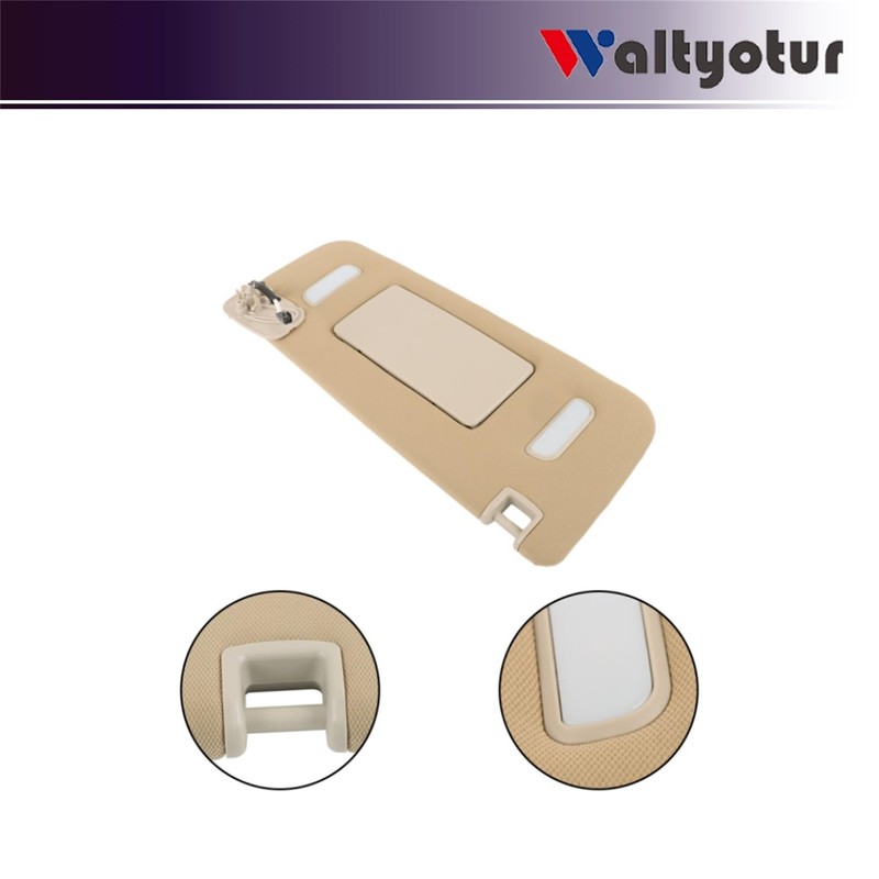 waltyotur Beige Sun Visor Passenger Side RH Lighted Mirror Replacement