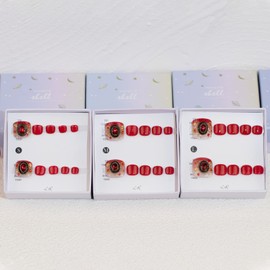 Light Rain Press on Toenails - Mistery, 3D Red Fake Toenails for Women, Reusable 7 Layers Gel UV Finish Hand Painted Vintage Ethnic Bohemian Art by Professional Manicurist, Short Square, Large Size