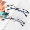 KoKoBin 2 Pack Half Moon Frame Reading Glasses,Half Lens Blue