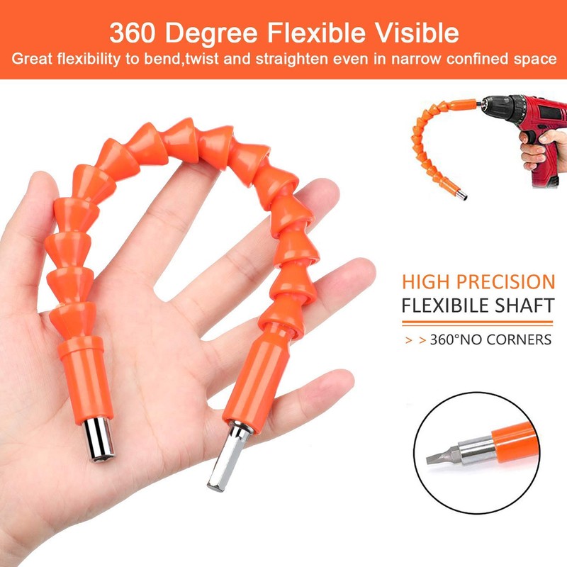 YIOYULEN Flexible Drill Bit Extension, 11.6inch Bendable Drill Bit Extension,