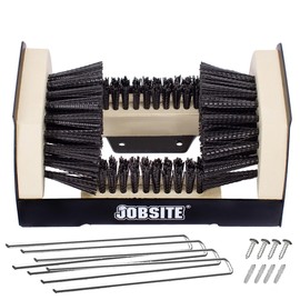 JobSite The Original Boot Scrubber - Includes Stakes for Grass Mounting - All Weather Industrial Shoe Cleaner & Scraper Brush