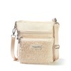 Baggallini Women's Modern Pocket Crossbody, Light Beige Faux Shearling, One
