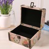 Treasure Chest Box Pink Butterfly Pattern Exquisite Retro Wooden PU