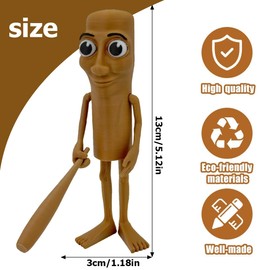 XIWJLWO 3D Printed Collectible Figure Tung Tung Sahur - Decorative Figure from the "13 cm High, Detailed Design", Tralalero Tralala Figure, Tung Tung Tung Sahur Figure Toy