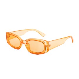 FEISEDY Retro Rectangle Sunglasses Women Men Vintage 90s Small Glasses Thick Narrow Fashion Y2K Plastic Glasses B2462