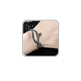 Xmsrn Vintage Snake Bracelet Punk Snake Bangle Cuff Bracelet Swirl Snake Hand Chain Bracelet Punk Green Oil Serpent Bangle Bracelet for Women