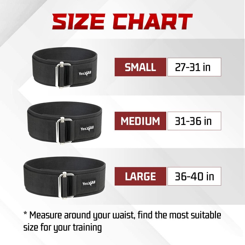 Yes4All Durable and Comfortable Workout Belt - Perfect Self-Locking Weight