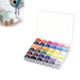 SHENGYIG Bobbins Sewing Machine, 36 Pieces Plastic Sewing Machine Bobbins, 8 mm Inner Diameter, 36 Colours Sewing Thread, Bobbin Box, Bottom Thread Bobbins, with Transparent Box, for Sewing, DIY