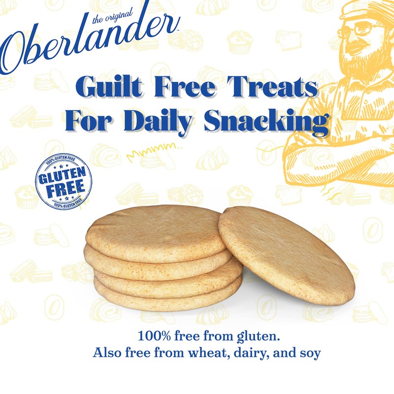 Oberlander Gluten Free, Certified Kosher For Passover, Snackable, "SUGAR FREE"