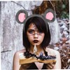 Beavorty 5pcs Plush Grey Mouse Ears Hairband Durable Animal Cosplay