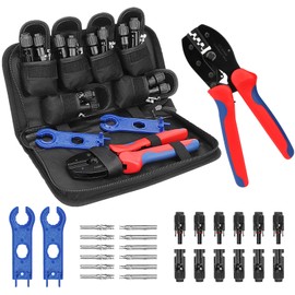 BougeRV Solar Crimper Tool Kit - Crimper, 6 Pairs Connectors, Spanner Wrench for Solar Panel Cable Assembly and Installation