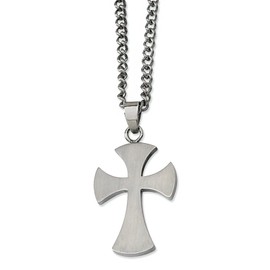 FindingKing Stainless Steel Cross Mens Necklace Jewelry 22" New