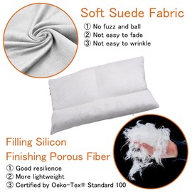 ECHLI Leg Elevation Pillows, Foot Pillows, reLumbar Pillow, Suede Fabric Stain Resistant Machine Washable (Apricot)