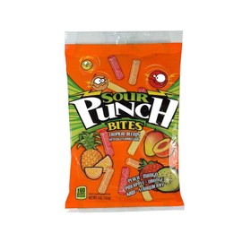 Sour Punch Bites, Tropical Blends, 5oz Bag (12 Pack), Peach, Mango, Pineapple, Orange Kiwi & Strawberry Soft, Chewy Candy