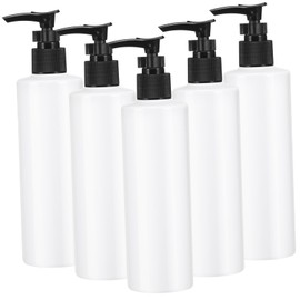 Housoutil Liquid Travel Containers 5pcs Shampoo Bottle Liquid Pump Travel Plastic Cosmetic White Travel Conditioner