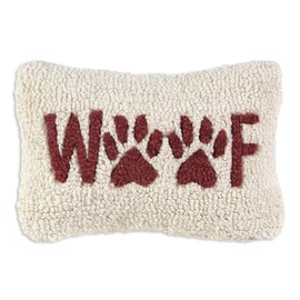 Chandler 4 Corners Artist-Designed Woof Hand-Hooked Wool Decorative Throw Pillow - Dog Pillow for Couches & Beds - Easy Care & Low Maintenance Pillow - Dog-Themed Home Décor