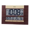 Seiko Clock SQ440B Wall Clock, Radio Controlled, Digital Calendar, Brown