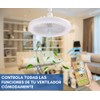 Dosyu Ventilador de Techo con Luz Led Ajustable 3 Velocidades