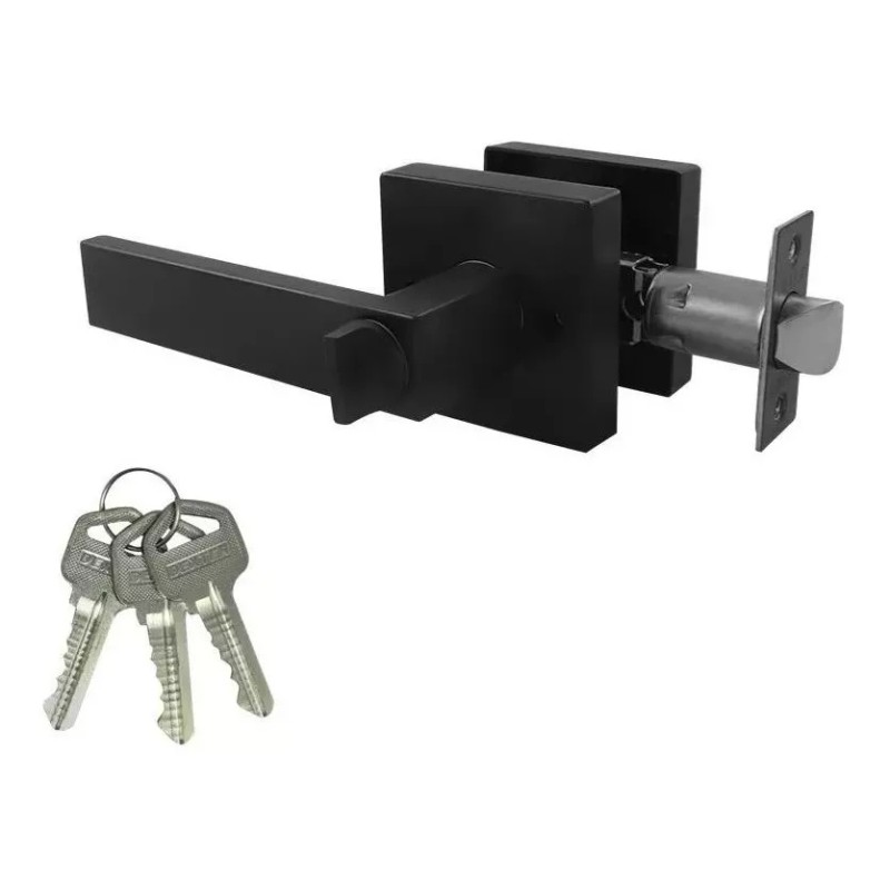 LIZOFERTAS Cerradura Manija Negra Cuadrada Puerta Recamara O Principal