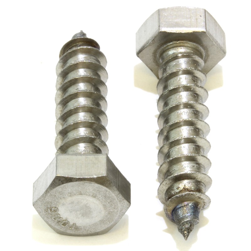 3/8" X 1-1/2" Stainless Hex Lag Bolt Screws, (25 Pack)