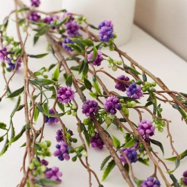 Factory Direct Craft Set of 2 Purple and Green Artificial 35-1/2" Berry Sprays