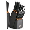 YOSFO Kitchen Knife Set,15 Pcs Knife Set with Block and