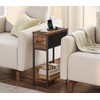 Vagusicc End Table Set of 2 with Charging Station, Narrow