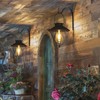 2PCS Solar Powered Energy Vintage P-endant H-anging Light Outdoor Wall