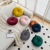 Teieas Velvet Round Throw Pillow Pleated Round Pillow Cushion Decoration