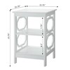 Convenience Concepts Omega End Table with Shelves, White, 15.75 in