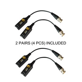 Bealuffe Video Balun 2 Pairs for CVI/TVI/AHD/CVBS 720P 1080P 4MP 5MP 8MP, Video Balun BNC Connector to UTP CAT5/5E/6 RJ45 for CCTV Surveillance Camera Systems