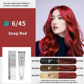 PureStyle 3.4 fl oz(100ml) Hair Color Cream, Ammonia-Low Permanent Hair Dye with Nourishing, Long-Lasting Fade-Resistant Color, At-Home Salon Quality Hair Coloring Deep Red