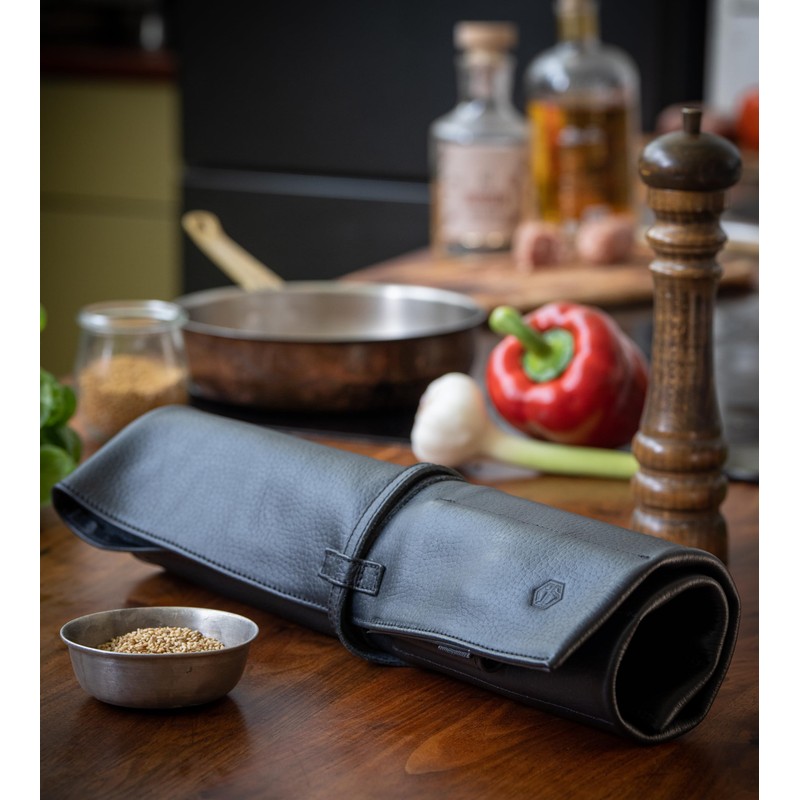 Leather Knife Roll Bag for Chef`s - Premium Knife Roll