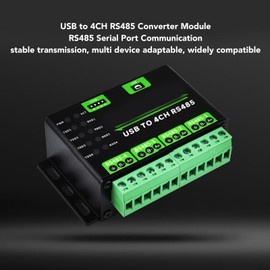 Industrial USB to 4CH RS485 Converter, Onboard TVS, Resettable Fuse, 120R Resistor, Aluminum Alloy Case, for OS X Laptop, fpr Linux, Win 11, 10, 8.1, 8, 7,