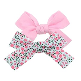 LVGPH Hairpin 2pcs Floral Printing Bow Hair Clips Mini Hair Bow Alligator Hair Clips Hair Accessories Bowknot Barrette Small Non-slip Bow Hair Clips Fashion Ponytail Barrettes School Wear Clips (b)
