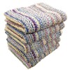Imabari Residual Thread Colorful Striped Face Towels, Set of 5,
