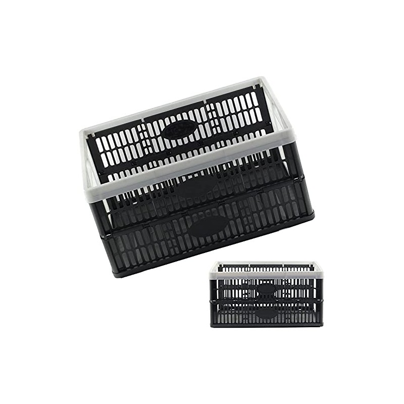 Fold Flat Crate - 32L Plastic Folding Stackable Storage Box