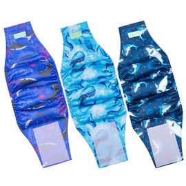 wegreeco Washable Male Dog Belly Band (Stylish Pattern)- Pack of 3 - Washable Male Dog Belly Wrap, Dog Diapers Male (Ocean Adventure, Small)
