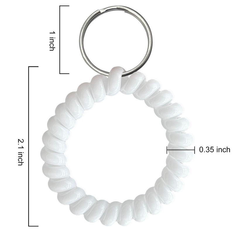 TENOC Spiral Coil Keychain 3 Pcs, Anti-lost Key Chain Holder
