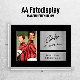 HWC Trading Franco Baresi & Paolo Maldini Milan A4 Printed Autograph A4 Autograph For Fans