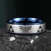 King Will 8mm Mens Black Tungsten Carbide Wedding Ring Triforce