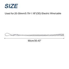 sourcing map 20-30mm OD Cable Pulling Socks Grip 0.9m Fore-Hand Pull Wire Mesh Puller Socks Grip Galvanized Steel Wire Pulling Tools