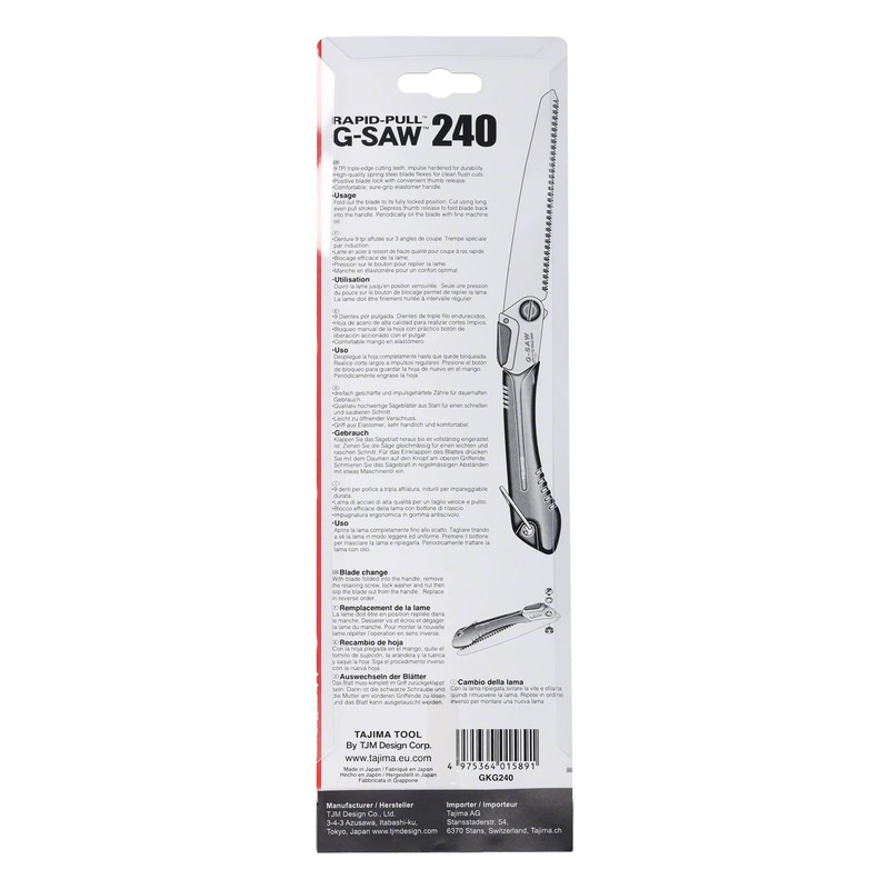 TAJIMA 240MM Folding G Saw ELASTOMER Handle