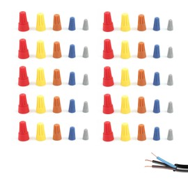 50 Pcs Wire Nuts,Wire Caps,Electric Cable Connectors,Electrical,for Wiring,with Spring Assortment Kit for 10-22 AWG Gauge for Colorful Twist for Quick Connection Screw Terminals