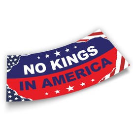 No Kings in America Bumper Sticker FDT Resist Anti Funny Liberal Feminist Social Justice Feminist Human Rights Flag Vinyl Decal for Car Truck, Waterproof UV-Resistant 7.5x3.75in