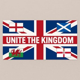 Unite The Kingdom Flags Bumper Sticker (10 x 10 CM)