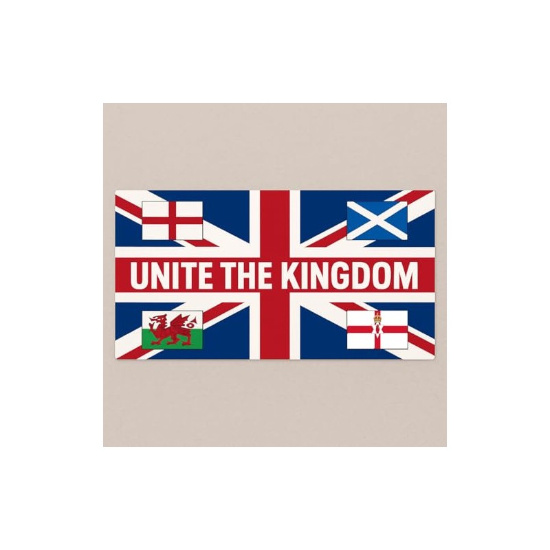 Unite The Kingdom Flags Bumper Sticker (10 x 10 CM)