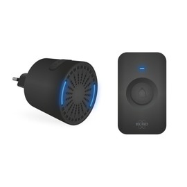 ELRO DB2000 Wireless Doorbell Set - with Compact Plug-In Receiver - Range 200 Metres - IP65 Waterproof - 64 Melodies - Black